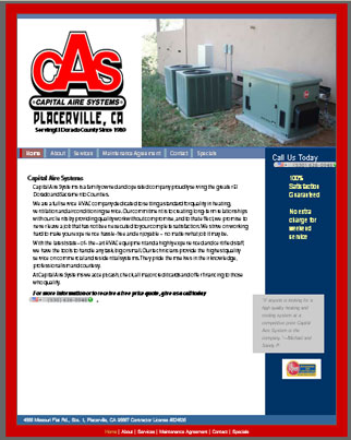 Capital Aire Systems Website
